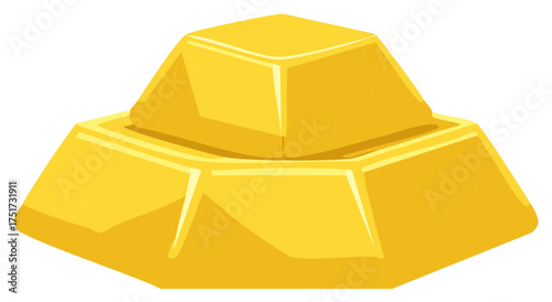 Stack of shiny golden ingots financial success and wealth investment concept illustration