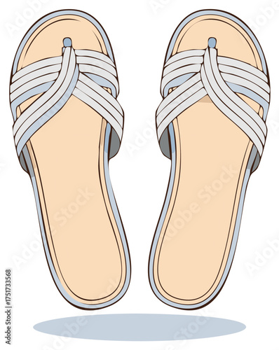 Stylish Light Blue Strappy Flip Flops for Summer Fashion and Comfort