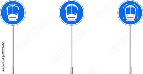 Traffic signs permitting specific types of vehicles. Mandatory signs vector.