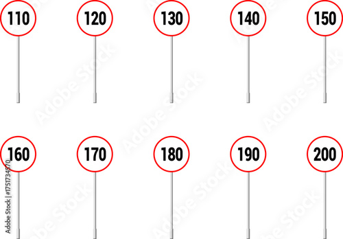 maximum speed limit road sign Vector