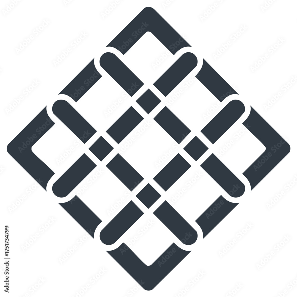 Fototapeta premium Abstract Geometric Pattern with Interlocking Lines and Rounded Corners