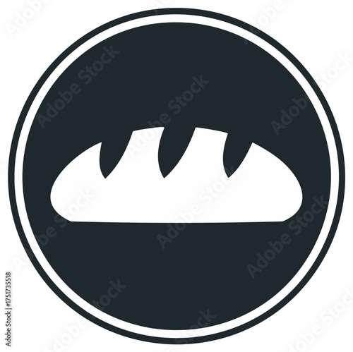 Bread Loaf Icon in a Circle