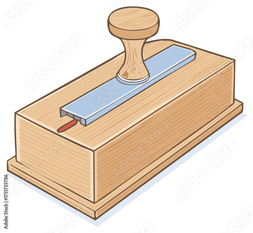 Classic wood and metal telegraph key illustration for sending Morse code
