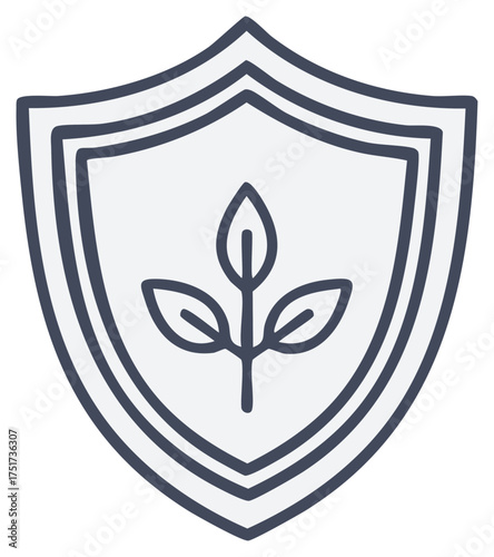 Green growth protected by a shield a symbol of environmental security and sustainability