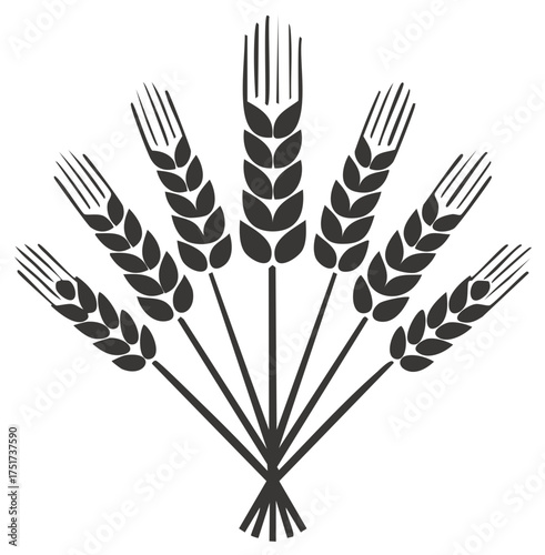 Sheaf of Wheat Stalks Icon Grain Harvest Graphic Element