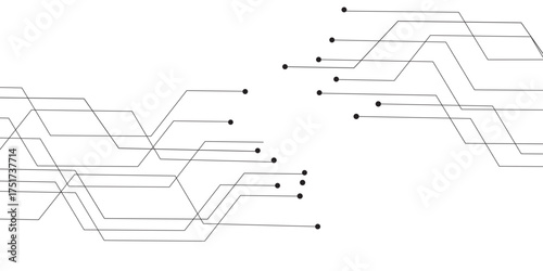 White circuit board technology background design .Dots and lines connection circuit design vector futuristic circuit board . components representing technology and innovation .