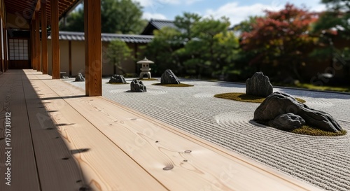 Wallpaper Mural Serene Zen Garden with Raked Sand and Natural Elements Torontodigital.ca