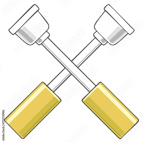 Crossed Plumbers Plungers Vector Illustration Tools Bathroom Fixtures Repair