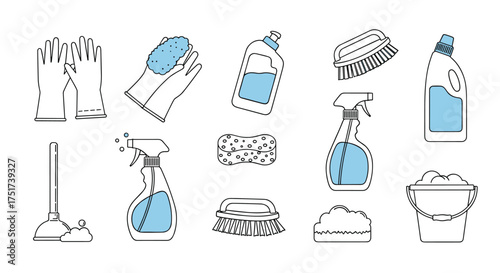 Essential cleaning supplies for a spotless home.