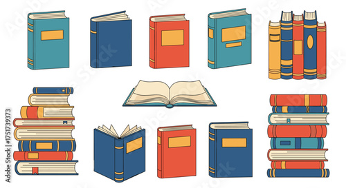 A colorful collection of various books on display.