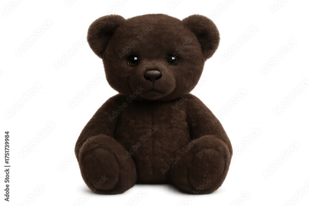 Fototapeta premium Teddy bear toy representing childhood, comfort, and innocence, soft stuffed animal on transparent background