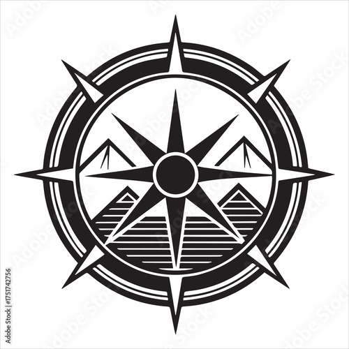 adventure compass logo illustration
