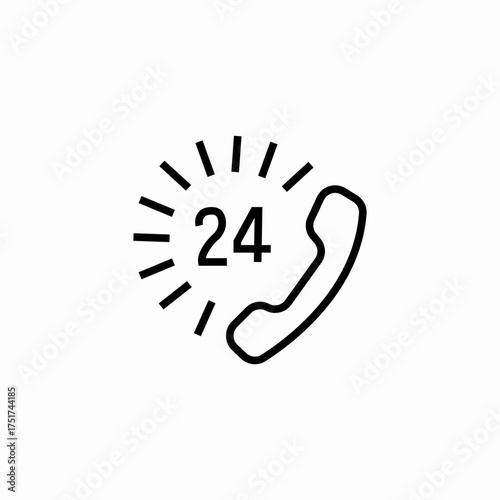 twentyfour hour call icon sign vector
