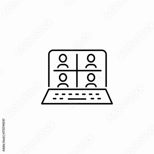 video conference call icon sign vector