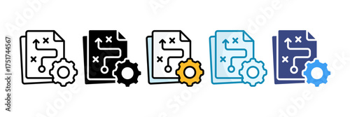 Project Plan Icon Set Multiple Style Collection