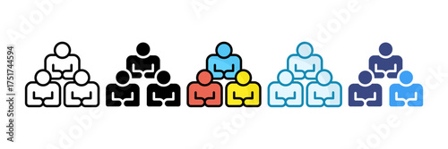 Team Collaboration Icon Set Multiple Style Collection