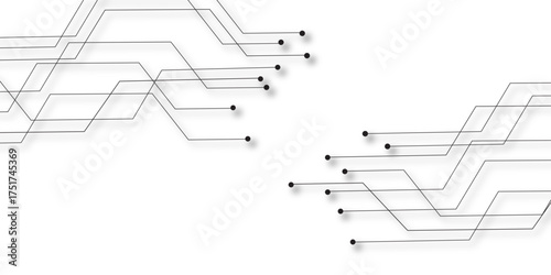 White circuit board technology background design .Dots and lines connection circuit design vector futuristic circuit board . components representing technology and innovation .