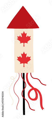 Celebrate Canada Day with this cute, hand-drawn flag featuring a vibrant maple leaf, perfect for adding a touch of Canadian pride to your designs and marketing materials