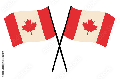 Celebrate Canada Day with this cute, hand-drawn flag featuring a vibrant maple leaf, perfect for adding a touch of Canadian pride to your designs and marketing materials