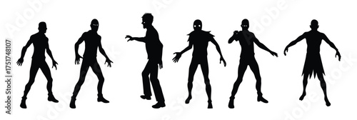silhouetted figures depicting zombie characters