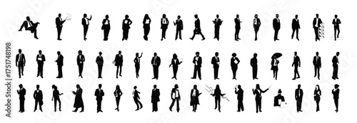 Silhouettes of People in Different Professions