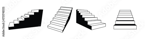 simplified d stairway set linear staircase in different