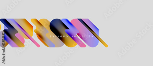 Abstract colorful ribbons form dynamic composition. Modern design element, suitable for backgrounds, presentations. Bright hues create visual interest.
