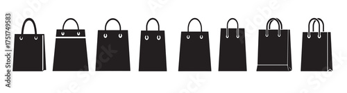 shopping bag silhouette white background 