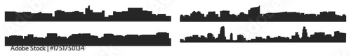 silhouettes of city buildings skyscrapers advanced city