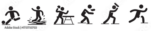 simple stylized icons of various sports