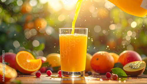 Fresh Orange Juice Pouring