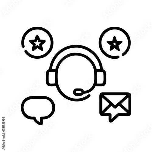 Customer service representative with headset