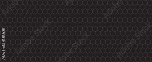 Repeated hexagon shapes pattern. Honeycomb background. Minimalistic print with hexahedrons. Mosaic geometric texture. Tile floor, fence or fishnet surface. Vector graphic illustration. Eps10