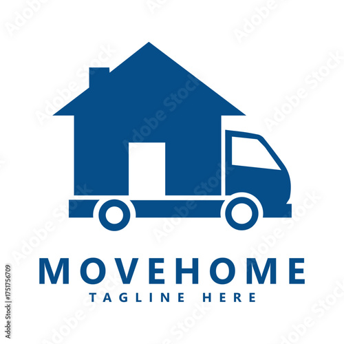 Move house truck logo template design