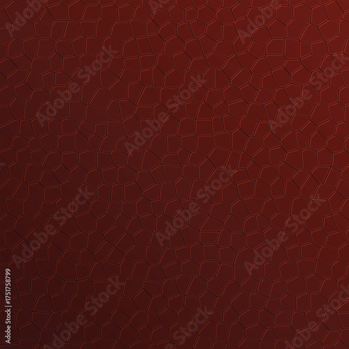 Maroon surface of mosaic tiles with textured lines, creating a background with an abstract feel