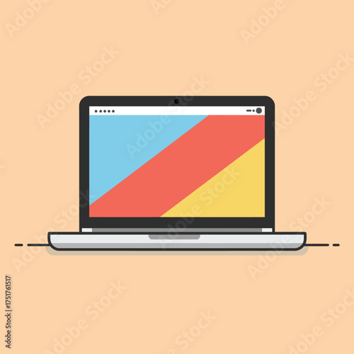 Modern Laptop with Colorful Browser Window Displaying Abstract Design.