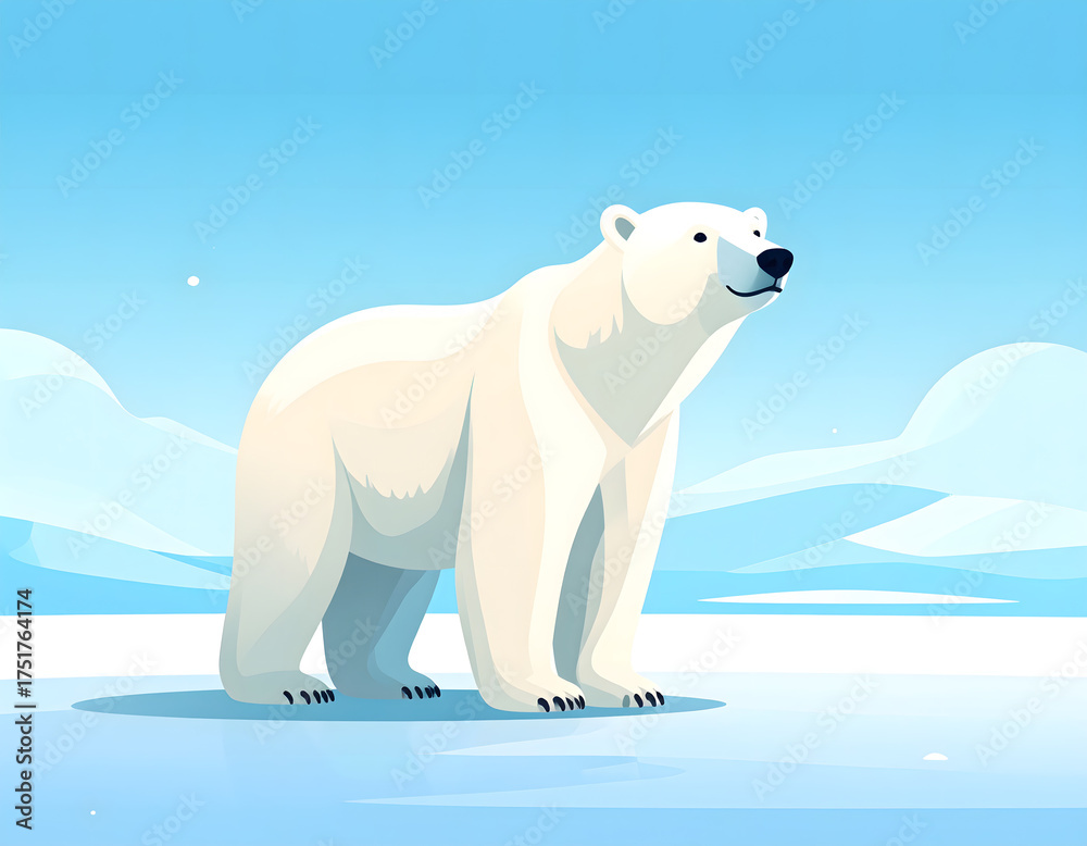 Fototapeta premium Majestic Polar Bear in Arctic Landscape