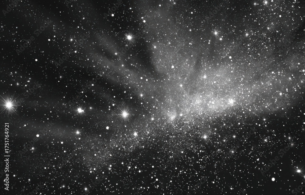 Obraz premium Cosmic scene featuring a vast expanse of stars and celestial bodies, showcasing the beauty of the universe with a mesmerizing display of light and dark contrasts