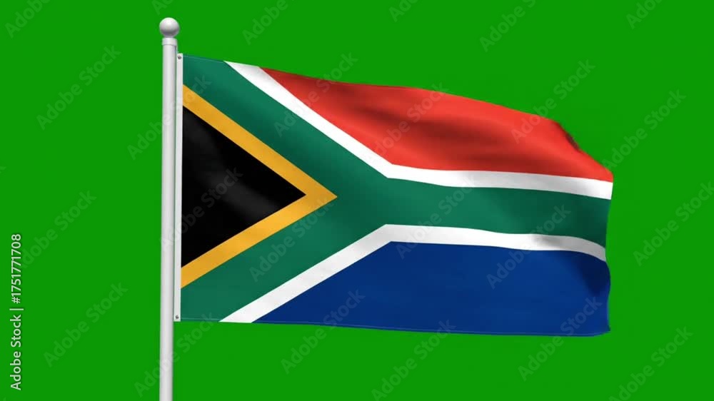 Sa Flag Animation A seamless loop animation of the South Africa flag waving realistically ...