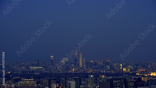 Wallpaper Mural Beijing CBD Skyline at Dusk - Modern China Capital City Architecture and Skyscrapers Torontodigital.ca