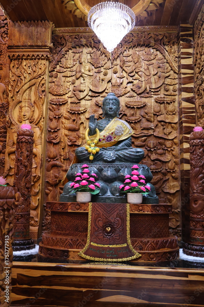 Fototapeta premium An altar room inside what appears to be a temple or spiritual sanctuary