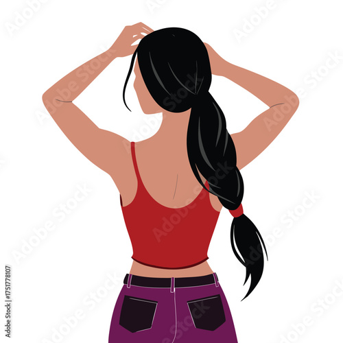 A woman with long blonde hair is depicted in a dark silhouette