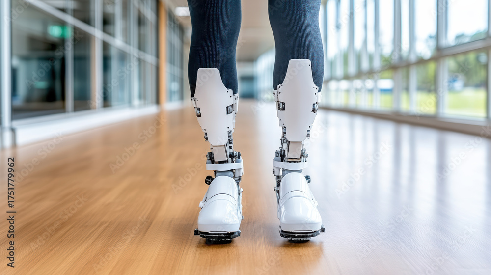 Fototapeta premium Intelligent prosthetics adapting to motion with advanced technology, showcasing innovation