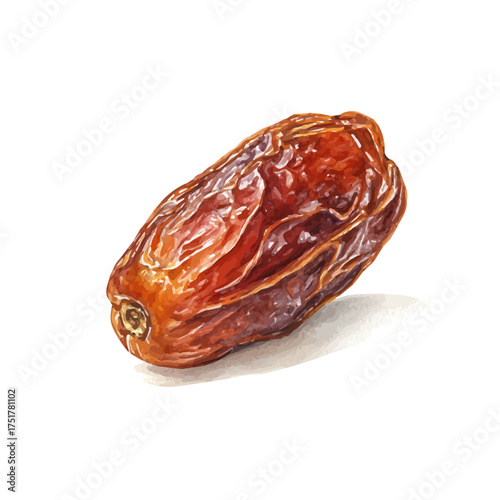 Date watercolor drawing vector, premium quality illustration on a clean white background.