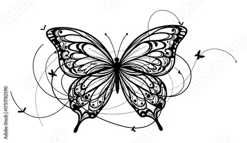 Chaos Theory Butterfly Vortex - Abstract Vector Art