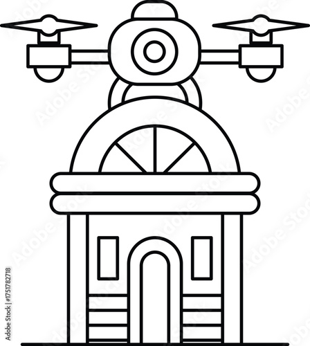 A building with a drone on top of it