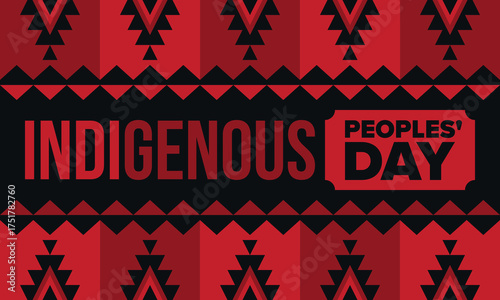 Indigenous Peoples' Day. Native American Day. American Indian culture. Heritage Month. Celebrate annual in United States. Tradition pattern. Poster, card, banner and background. Vector illustration