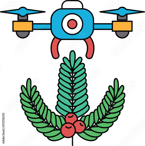 A drone is flying over a field of wheat