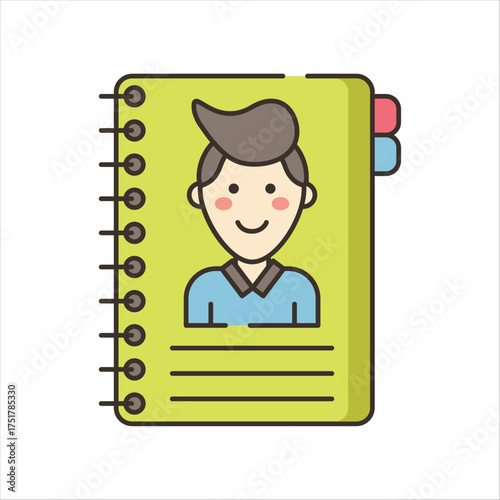 Contact Book Icon – Address and Personal Info Vector