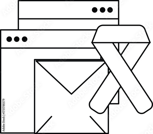 A white and black image of a computer screen with a message on it
